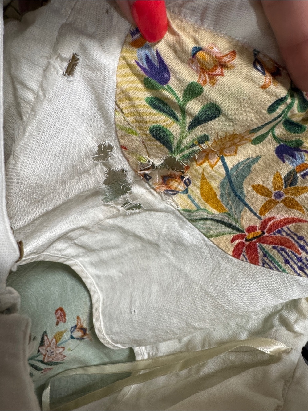 FARM Rio defect Delicate Floral Stripes Linen Blend Maxi Dress 🌼 - Picture 16 of 16